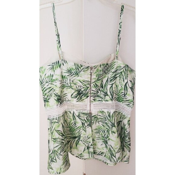 NEW CLICHE WOMEN'S LINEN LACE CAMI TANK TOP SPAGHETTI STRAPS  SZ 16 - Picture 4 of 7